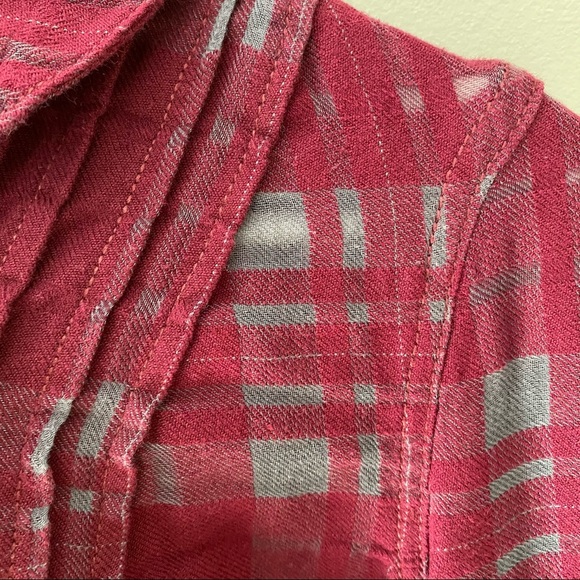 Free People Baby-Blues Paid Tunic Red Sz XS - Picture 5 of 13